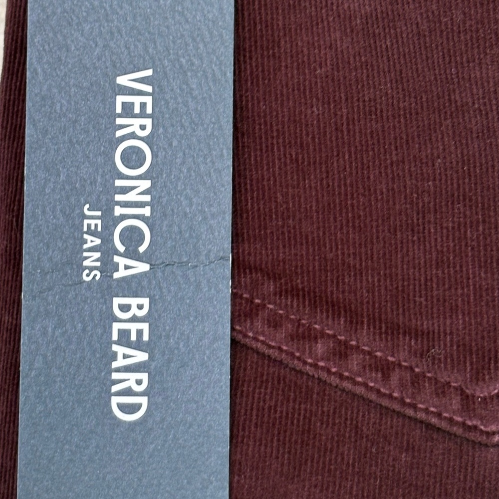 New Veronica Beard Burgundy Corduroy Carson Ankle Flare Jeans Sz 25 Please Read - Picture 8 of 8